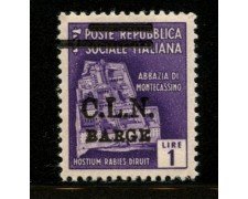 BARGE - 1945 - LOTTO/12399 - 1 LIRA MONUMENTI DISTRUTTI - NUOVO