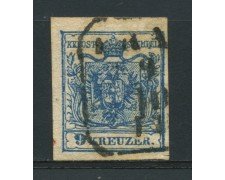 1850 - LOTTO/14107 - AUSTRIA - 9 Kr. AZZURRO - USATO