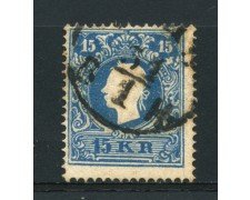 1859 - LOTTO/14109 - AUSTRIA - 15 Kr. AZZURRO - USATO