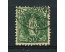 1907 - LOTTO/15273A - SVIZZERA - 50 Cent. VERDE SCURO HELVETIA - USATO
