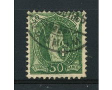 1907 - LOTTO/15273A - SVIZZERA - 50 Cent. VERDE SCURO HELVETIA - USATO