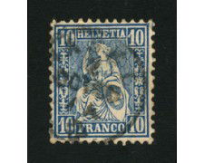 1862 - LOTTO/16323B - SVIZZERA - 10c. AZZURRO HELVETIA SEDUTA - USATO