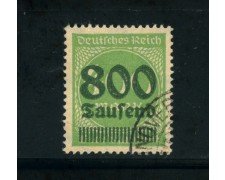 1923 - LOTTO/17881 - GERMANIA REICH -  800t. su 400m. VERDE - USATO