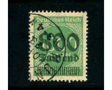 1923 - LOTTO/17882 - GERMANIA REICH - 800t. su 1000m. VERDE - USATO