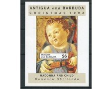 1992 - LOTTO/19492 - ANTIGUA E BARBUDA - NATALE - FOGLIETTO NUOVO.