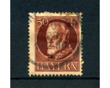 BAVIERA - 1914 - LOTTO/21869 - 50p. BRUNO  ROSSO USATO