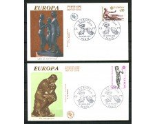 1974 - FRANCIA - EUROPA SCULTURE - 2 BUSTE FDC - LOTTO/25349