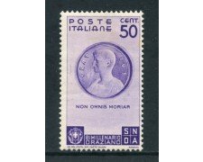 1936 - REGNO - 50c. BIMILLENARIO DI ORAZIO - LING. - LOTTO/26363
