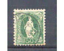 1905 - LOTTO/9914 - SVIZZERA - 50c. VERDE SCURO - USATO