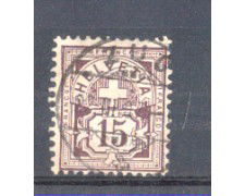 1905 - LOTTO/9916 - SVIZZERA - 15c. BRUNO VIOLETTO  - USATO