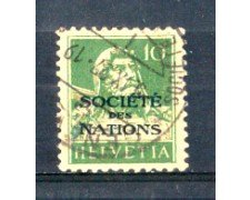 1922 - LOTTO/SVIS18U - SVIZZERA - 10c. SOCIETE' DES NATIONS - USATO