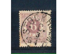 1872 - LBF/2802 - SVEZIA - 6  ORE VIOLETTO - USATO