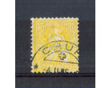 1881 - LOTTO/2674A - SVIZZERA - 15 CENT. GIALLO - USATO