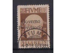 1921 - LOTTO/OCP2194 - FIUME - 5 LIRE GOVERNO PROVVISORIO