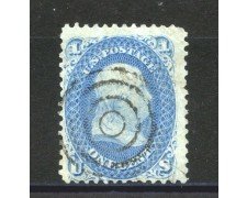 1861/62 - STATI UNITI - LOTTO/40812 - 1 Cent. AZZURRO OLTREMARE  B.FRANKLIN - USATO
