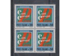 1968 - LOTTO/6511Q - REPUBBLICA - CONTI CORRENTI QUARTINA