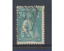 1917 - LOTTO/9666UU - PORTOGALLO - 24c. VERDE AZZURRO - USATO