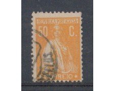 1917 - LOTTO/9666ZU - PORTOGALLO - 50c. GIALLO - USATO