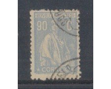 1917 - LOTTO/9666ZZZ - PORTOGALLO - 90c. AZZ.GRIGIO - USATO