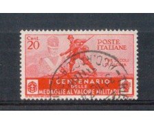 1934 - LOTTO/REG368U - REGNO - 20c. MEDAGLIE AL VALORE - USATO