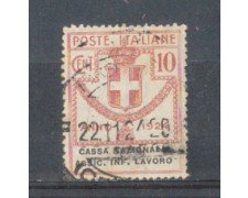 1924 - LOTTO/REGSS18U - REGNO - 10c. CASSA INF. LAVORO - USATO