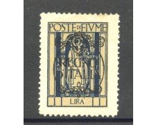 1924 - FIUME - LOTTO/42331 - 1 LIRA  SOPRASTAMPATO REGNO D'ITALIA - LINGUELLATO