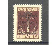 1924 - FIUME - LOTTO/42332 - 2 LIRE SOPRASTAMPATO REGNO D'ITALIA - LINGUELLATO