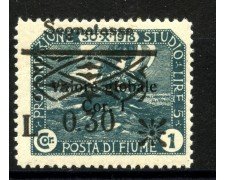 1921 - FIUME - LOTTO/42322 - SEGNATASSE 0,30 SU 1 Cor. ARDESIA - NUOVO