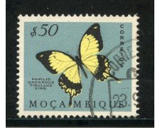 1953 - MOZAMBICO - 50c. FARFALLE - USATO - LOTTO/29065U