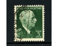 1939/40 - ALBANIA ITALIANA - 5q. RE VITTORIO EMANUELE - USATO - LOTTO/29599