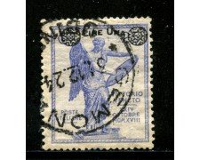 1924 - REGNO - 1 LIRA SU 25c. FRANCOBOLLO DELLA VITTORIA - USATO - LOTTO/29849
