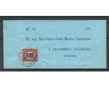 1878 - REGNO - LOTTO/42200 - 2 CENT. SU 2,00 FRANCOBOLLO DI SERVIZIO SOPRASTAMPATO