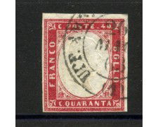 1862 - SARDEGNA - LOTTO/40341 - 40 cent.  ROSSO CARMINIO - USATO