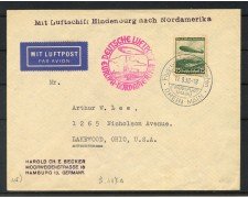 1936 - GERMANIA - LOTTO/42379 - ZEPPELIN DIRIGIBILE HINDENBURG  8° VIAGGIO IN AMERICA DEL NORD