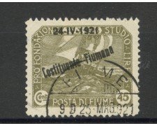 1921 - FIUME - LOTTO/42319 - 45 CENT. COSTITUENTE FIUMANA VARIETA' - USATO