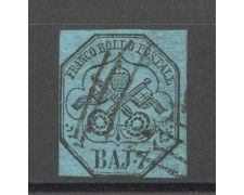 1852 - STATO PONTIFICIO - LOTTO/40265 - 7 BAJ  AZZURRO - USATO