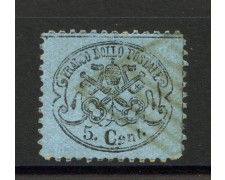 1868 - STATO PONTIFICIO - LOTTO/40269 - 5 Cent. AZZURRO CHIARO - USATO