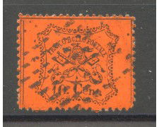 1868 - STATO PONTIFICIO - LOTTO/40271 - 10 Cent. ARANCIO VERMIGLIO - USATO