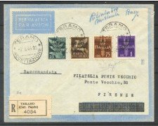 1944 - REP. SOCIALE - LOTTO/39895 - TERAMO POSTA AEREA 4v. SU BUSTA RACC. FIRMATA